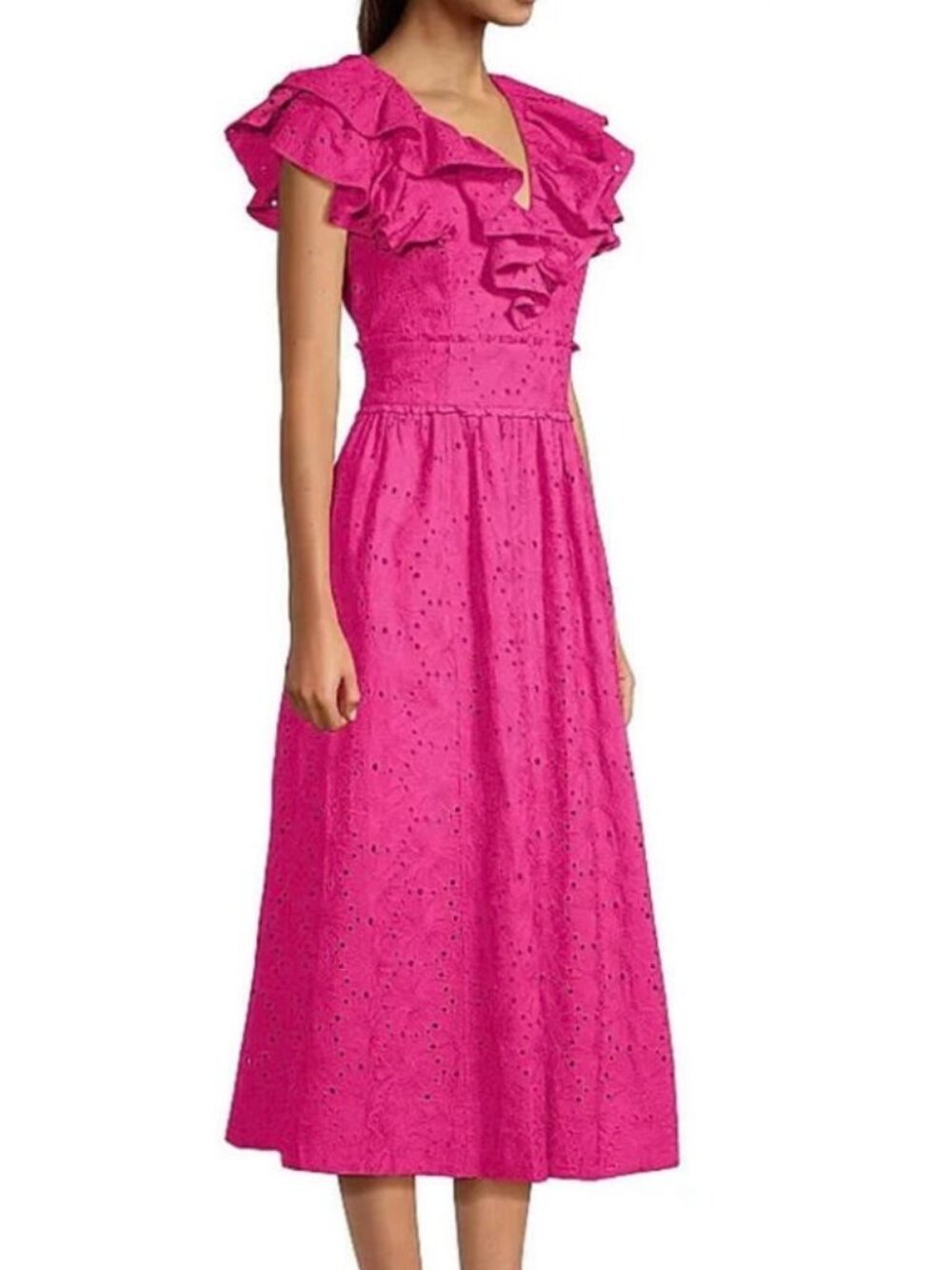 NWT Ted Baker London Mirza Eyelet Lace Pink Midi Dress. Size 2